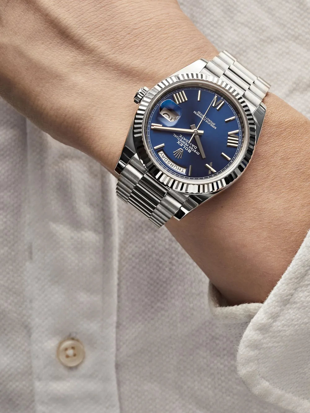 ROLEX DAY-DATE Blue Pour Homme
