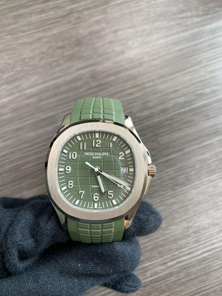 Patek Philippe Aquanaut White Gold Green Khaki
