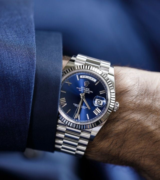 ROLEX DAY-DATE Blue Pour Homme