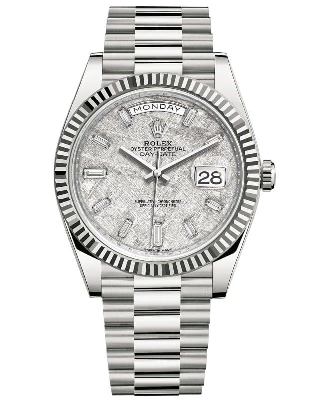 rolex day date platinum meteorite dial