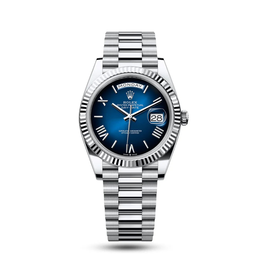 ROLEX DAY-DATE Blue Pour Homme