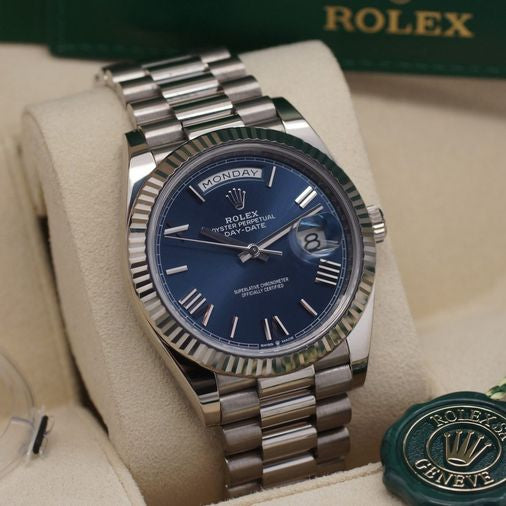 ROLEX DAY-DATE Blue Pour Homme