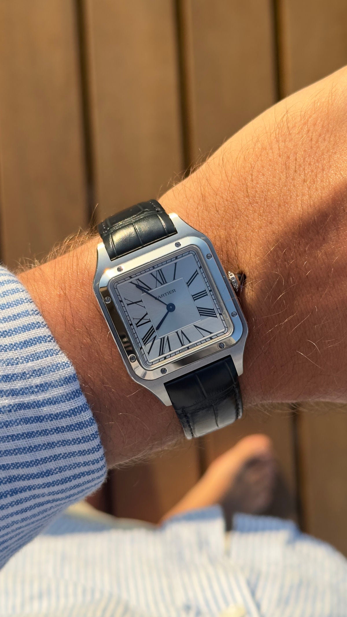 Cartier Santos-Dumont Large Model – Silver Dial – Alligator Strap