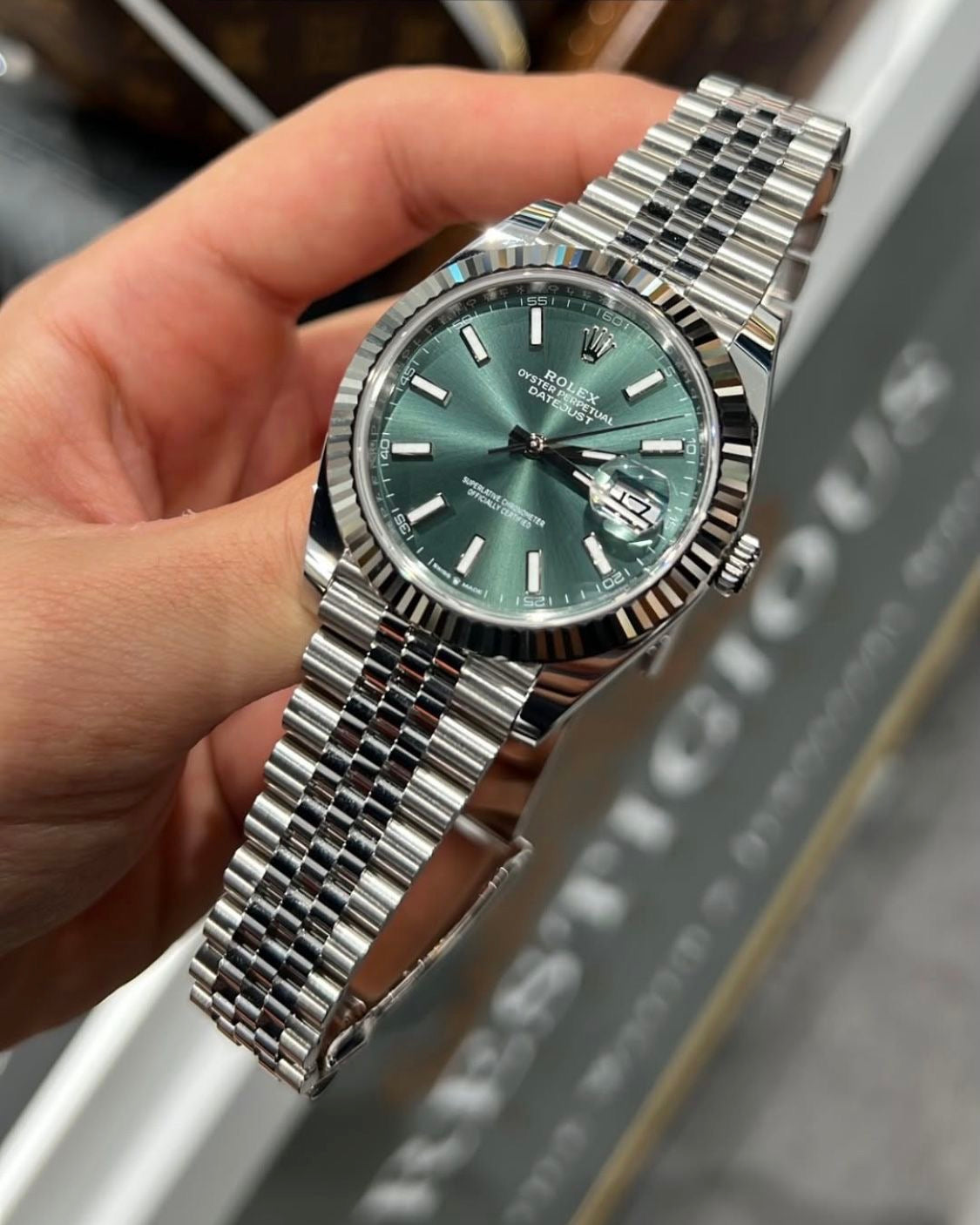 datejust fond vert  36 mm / 41mm