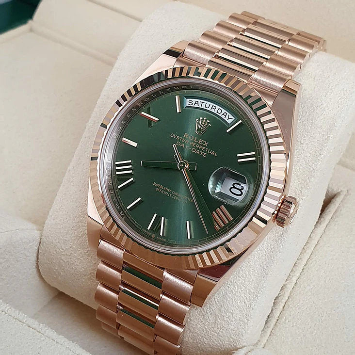 Montre Rolex DayDate 40 Olive Rose Gold Pour Homme