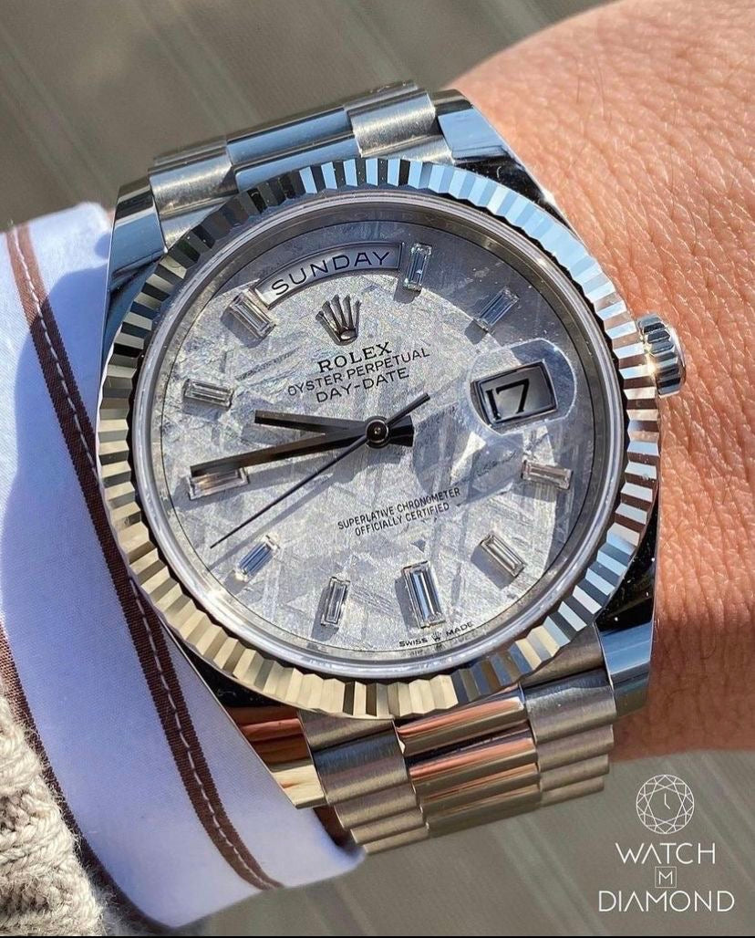 rolex day date platinum meteorite dial
