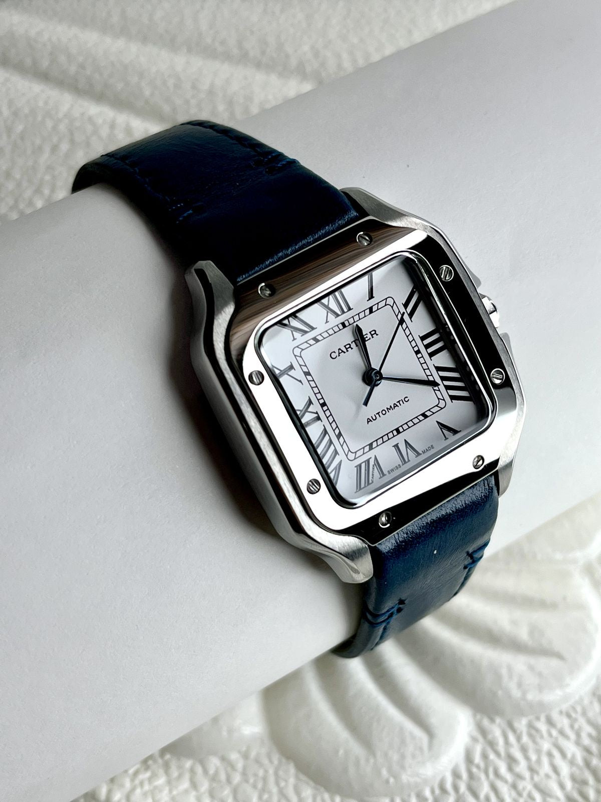 Cartier Santos-Dumont Large Model – Silver Dial – Alligator Strap