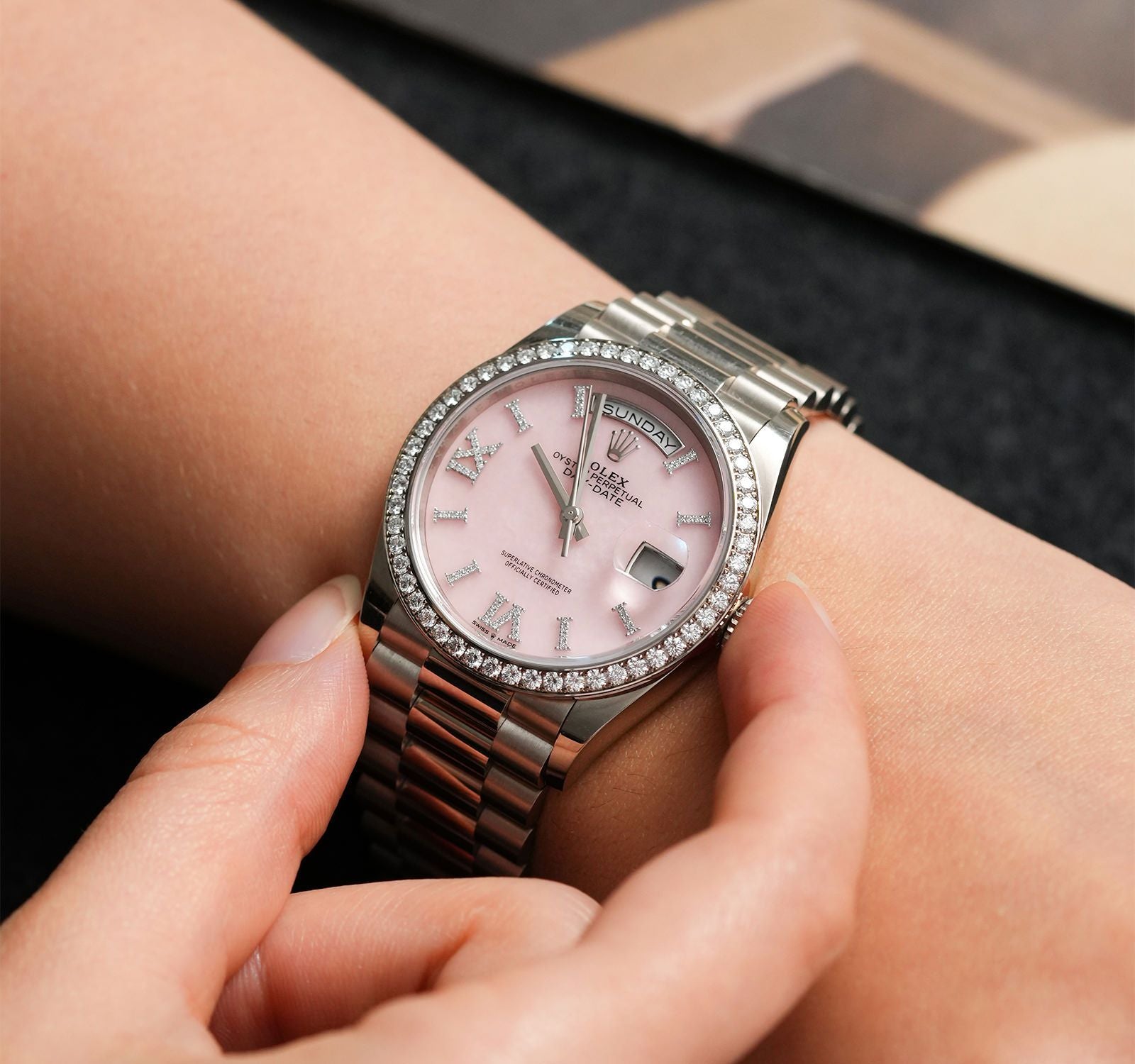 Pink opal Rolex Day date 128239