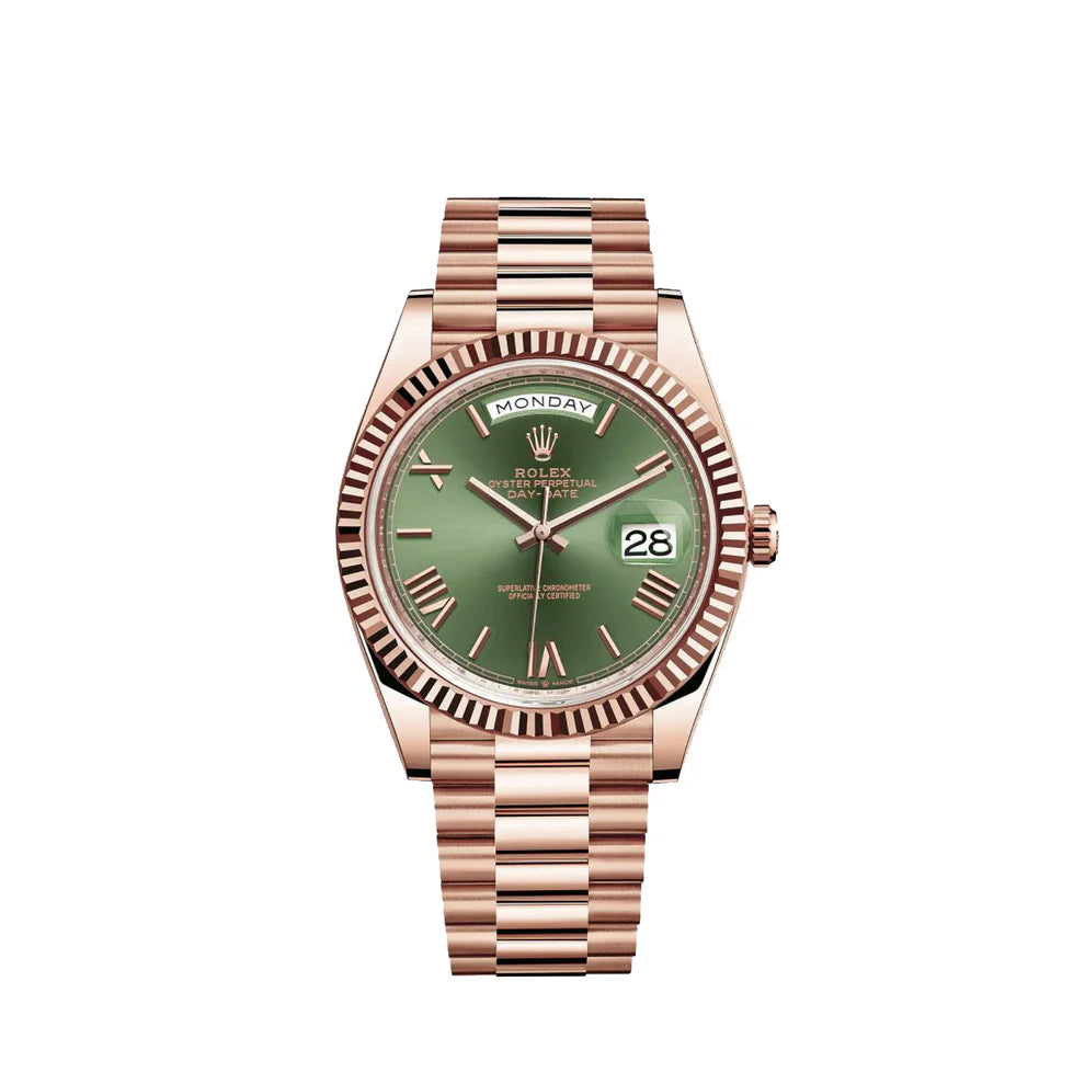 Montre Rolex DayDate 40 Olive Rose Gold Pour Homme