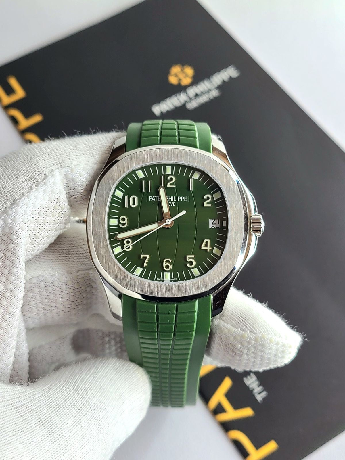 Patek Philippe Aquanaut White Gold Green Khaki