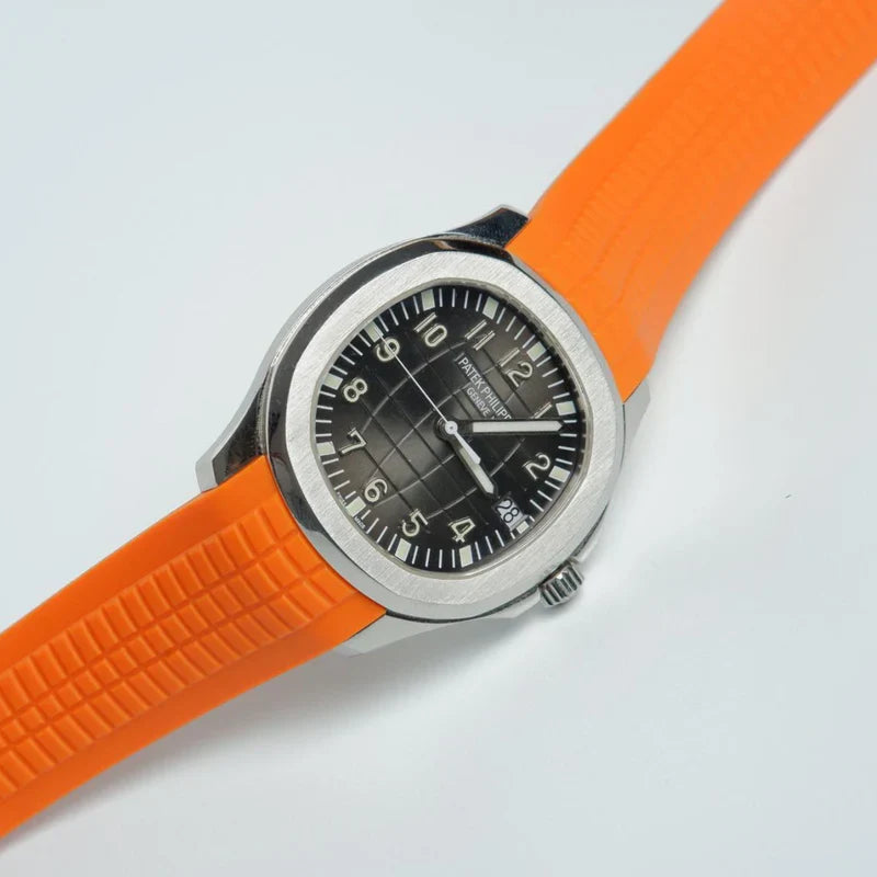 rubber strap for patek philippe aquanaut orange 163932